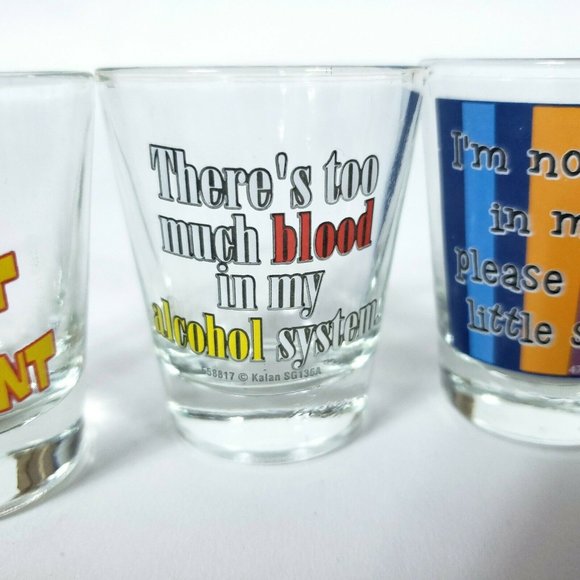 Set of Kalan Humor Shot Glasses Party Bar - Picture 3 of 10